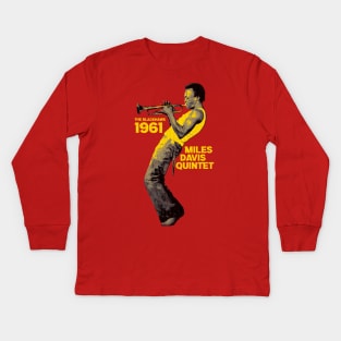 Classic Sax Miles Davis Golden Kids Long Sleeve T-Shirt